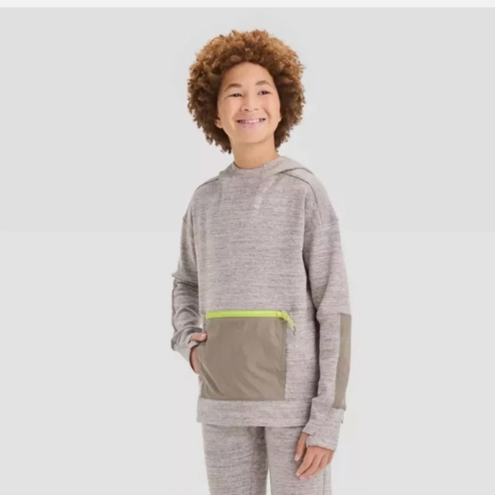 New!All in Motion Boys' Premium Fleece Hoodie Long Sleeve sz 6/7